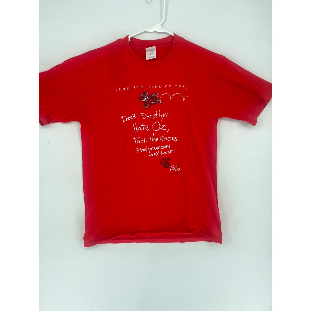Gildan Ultra Cotton Toto Wizard of Oz Graphic T-Shirt Red Size M